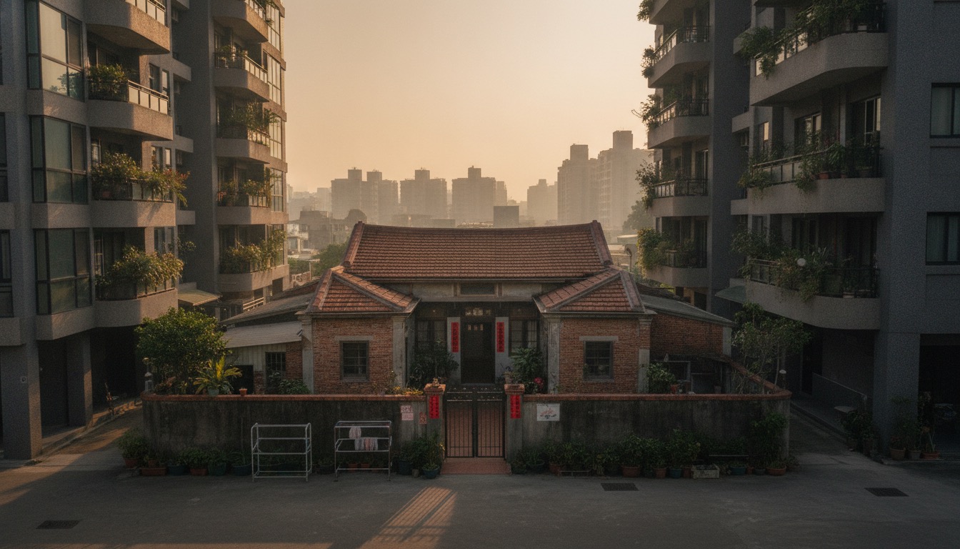 老平房與新公寓大樓的世代對比