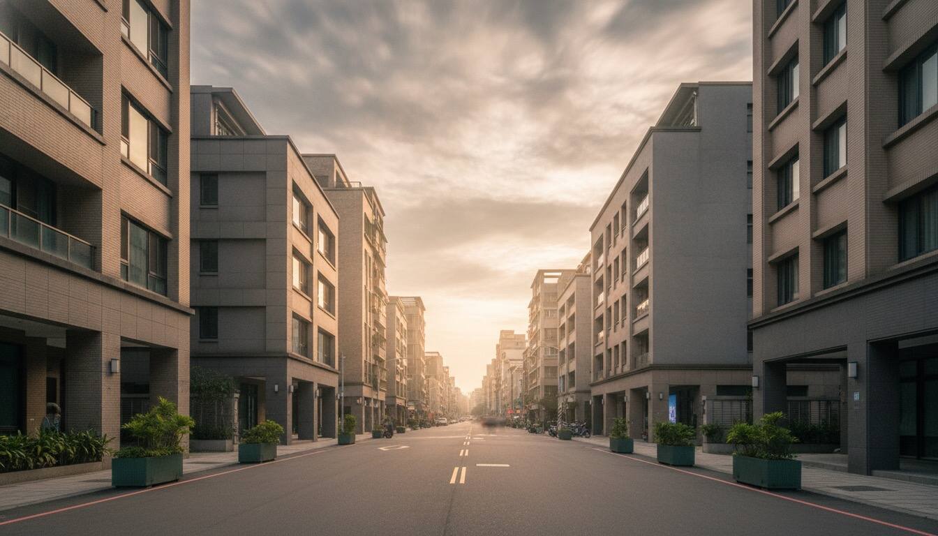 新竹市整齊街區與辦公住宅晴空