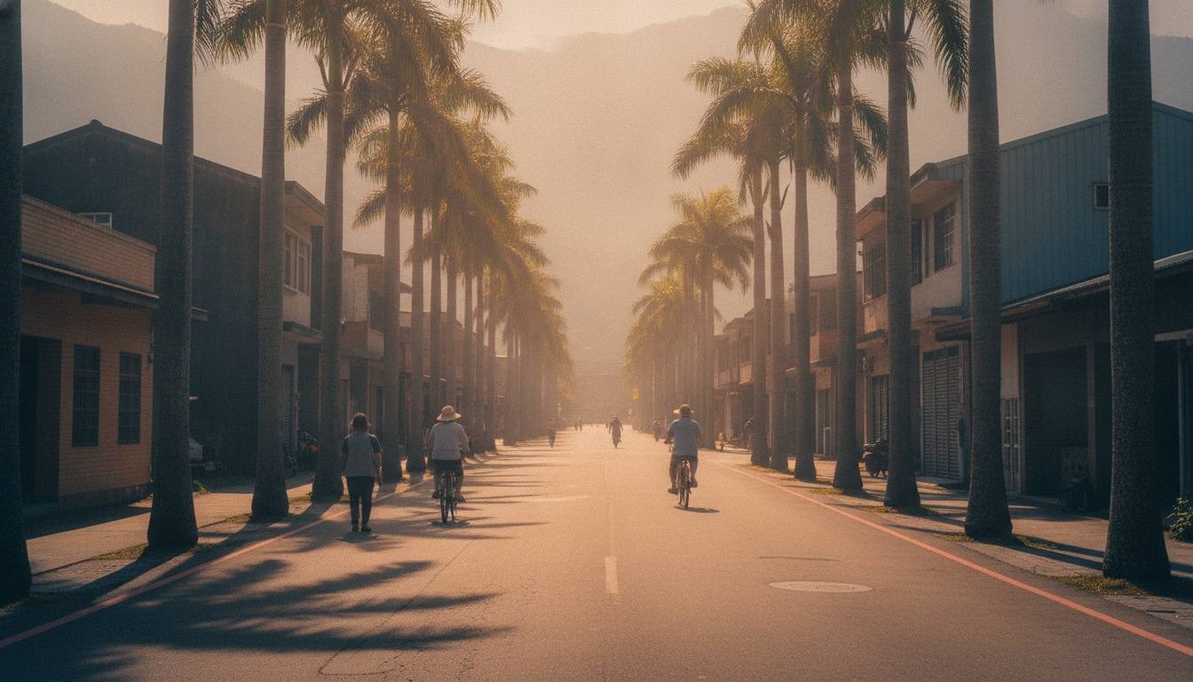 屏東椰林大道晨光街景